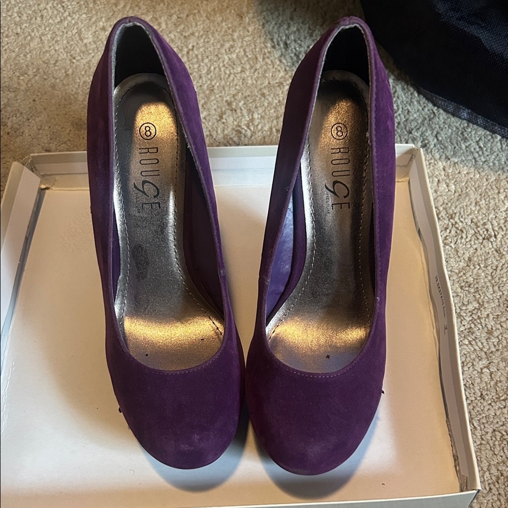 Rouge Helium Deep Purple Suede Heels